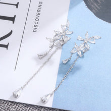 Load image into Gallery viewer, Sterling Silver Earrings for Women with CZ Lily Flower Studs