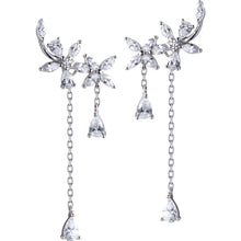 Load image into Gallery viewer, Sterling Silver Earrings for Women with CZ Lily Flower Studs