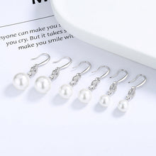 Load image into Gallery viewer, Sterling Silver Earrings for Women with CZ and Fidelma Pearls