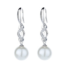 Load image into Gallery viewer, Sterling Silver Earrings for Women with CZ and Fidelma Pearls