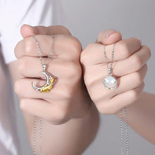 Load image into Gallery viewer, Sterling Silver Friendship Necklaces for Couples with CZ Forever Love Pendants