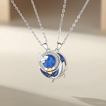 Load image into Gallery viewer, Sterling Silver Couple Necklace with CZ Whale and Butterfly Pendants