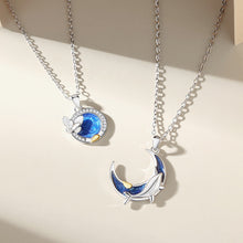 Load image into Gallery viewer, Sterling Silver Couple Necklace with CZ Whale and Butterfly Pendants