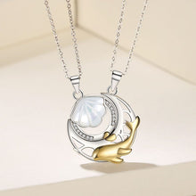 Load image into Gallery viewer, Sterling Silver Friendship Necklaces for Couples with CZ Forever Love Pendants