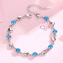 Load image into Gallery viewer, Sterling Silver Bracelet for Women with Rhodium-plated CZ Heart Pendant