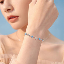 Load image into Gallery viewer, Sterling Silver Bracelet for Women with Rhodium-plated CZ Heart Pendant