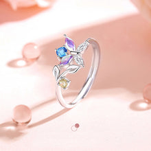Load image into Gallery viewer, Sterling Silver Ring for Women with CZ Butterfly Pendant