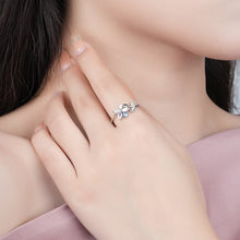 Load image into Gallery viewer, Sterling Silver Ring for Women with CZ Butterfly Pendant