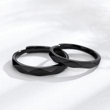 Load image into Gallery viewer, Black and White Sterling Silver Couple Ring -MTN-399421
